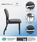 Boss Antimicrobial Armless Guest Chair, 300 lb. weight capacity, B9595AM-BK
